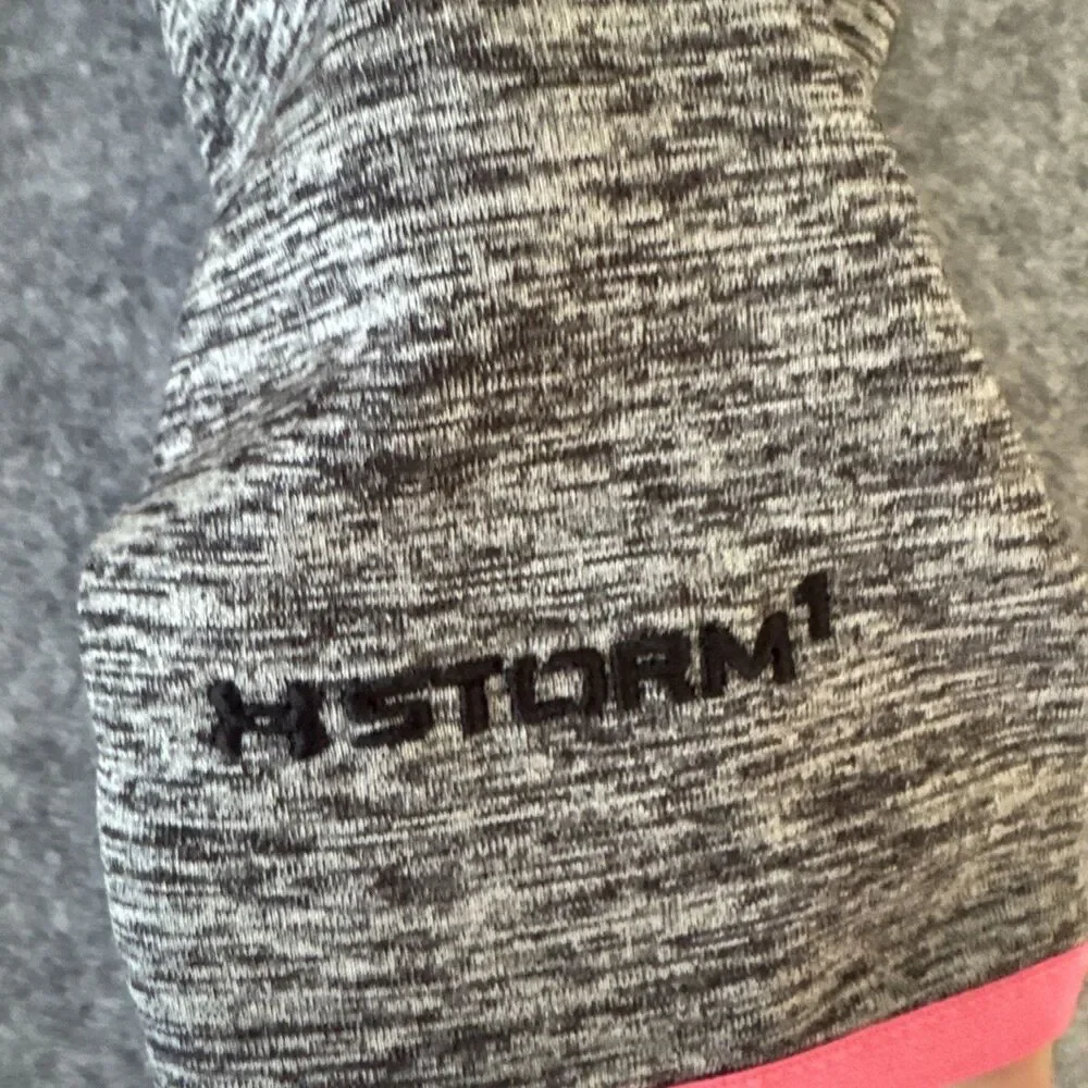 Under Armour Storm Fleece Twist Hoodie Womens Small 1280690 Gray/Pink Cold Gear